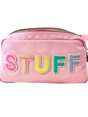 Stoney Clover Lane- Everyday Essential “STUFF” Zip Pouch. Flamingo Pink. MINT